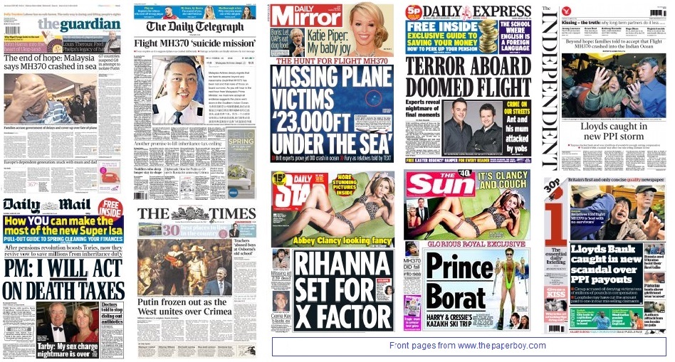 front pages 25-03-2014
