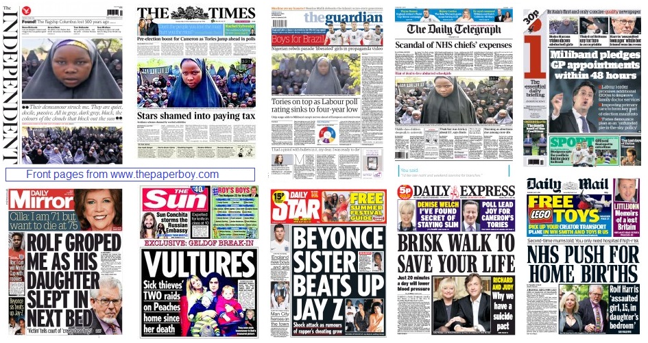 front pages 13-05-14