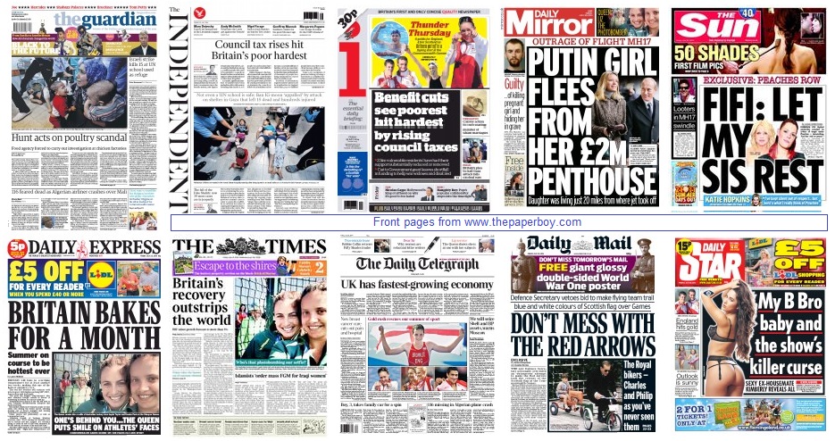 front pages 25-07-14