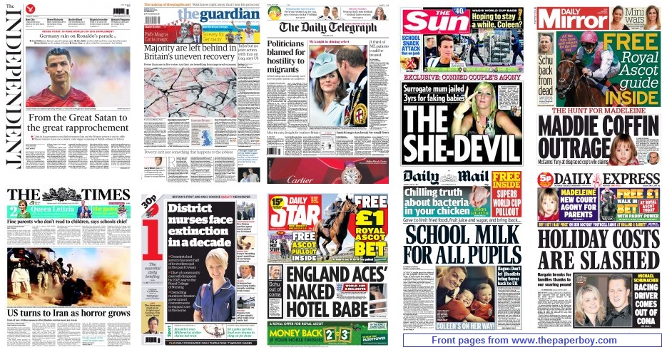 front pages 18-06-14