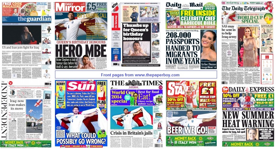 front pages 14-06-14