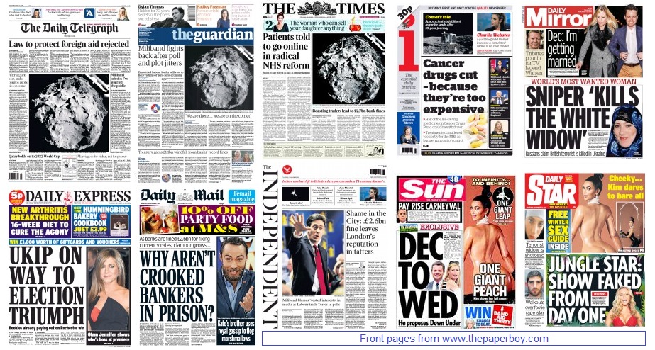 front pages 13-11-14