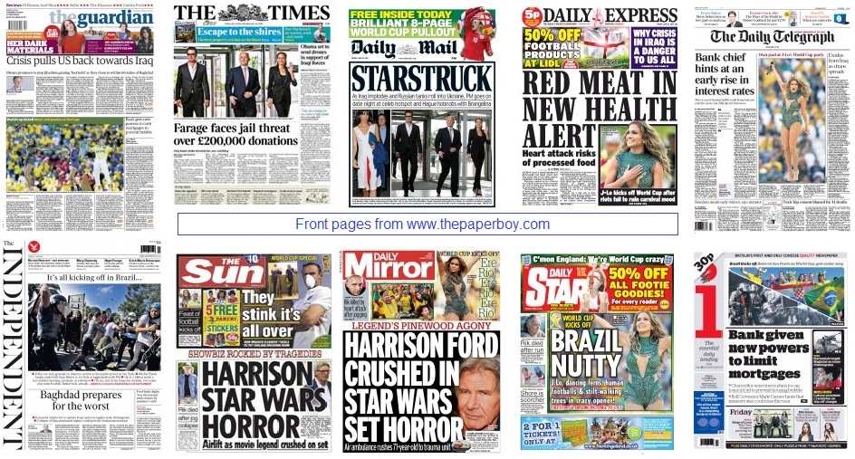 front pages 13-06-14