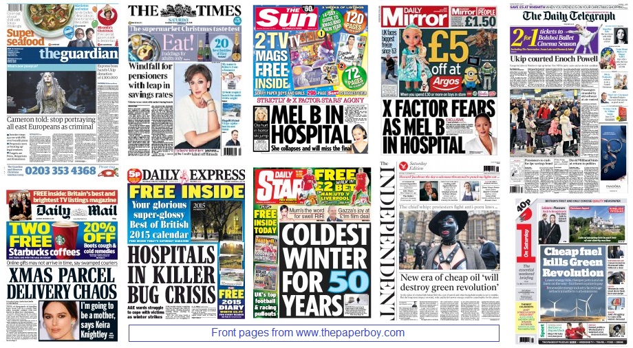 front pages 13-12-14