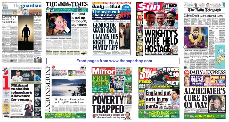 front pages 19-06-14
